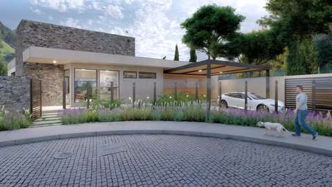Interior acolhedor da Casa Ceci projetada pela A021 em Teresópolis