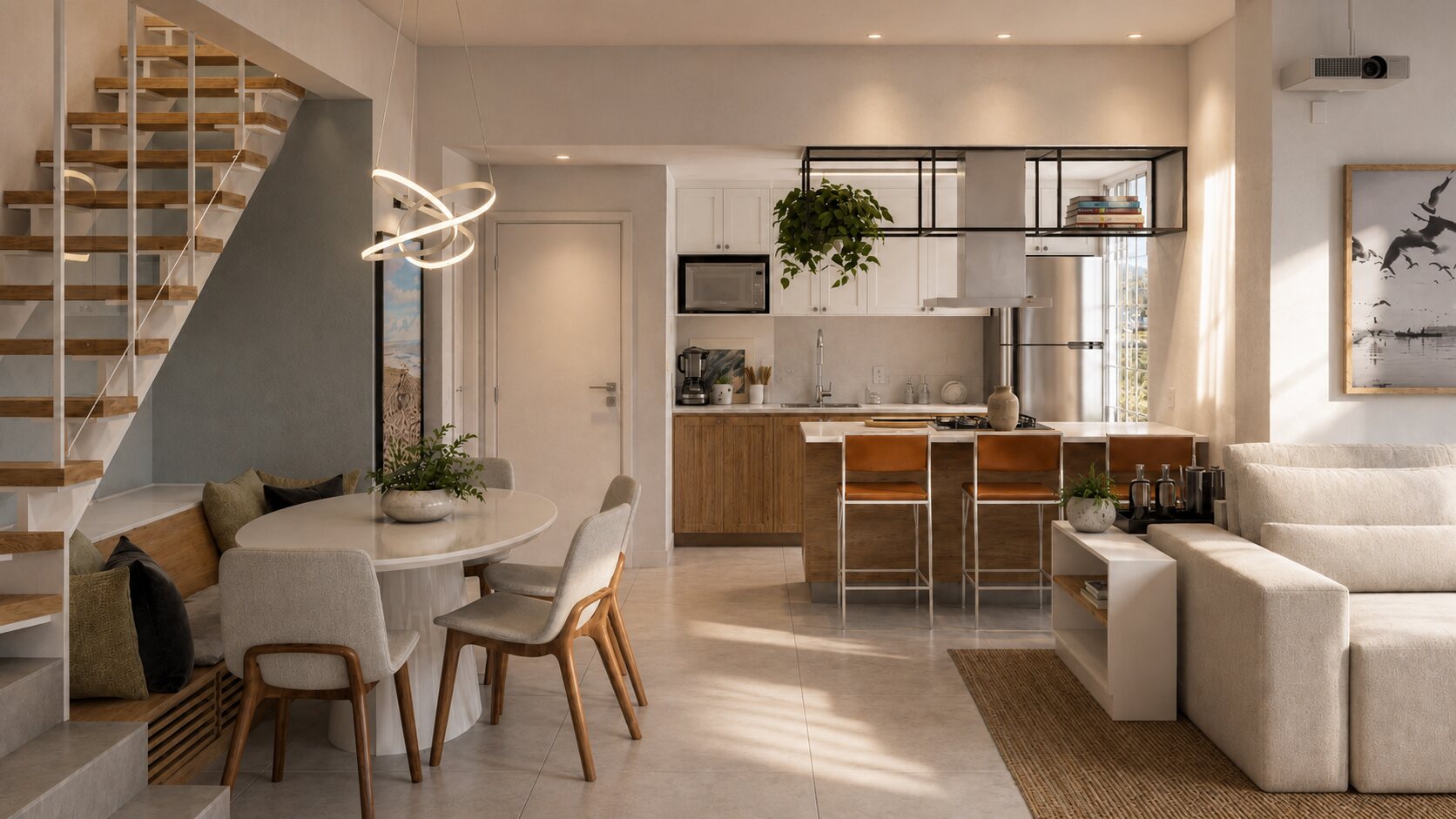 Apartamento M&R reformado com sala, cozinha e jantar integrados no Flamengo